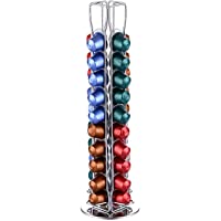 Los mejores  - Soportes para Cápsulas de Café Nespresso-Puede Contener 40 Piezas Café 360 Grados Giratorio Cápsulas-Cromo Plateado…